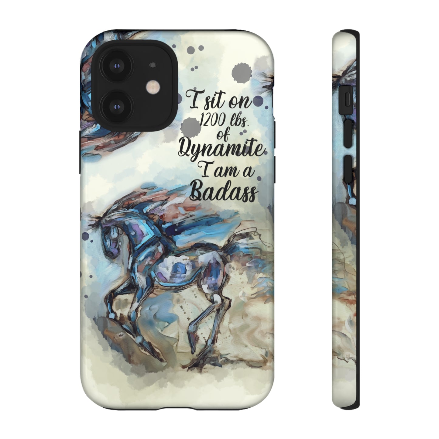 Swearing Equestrian Art .Watercolor Horse Horse Lover Gift Study Tough Case Phone Case.