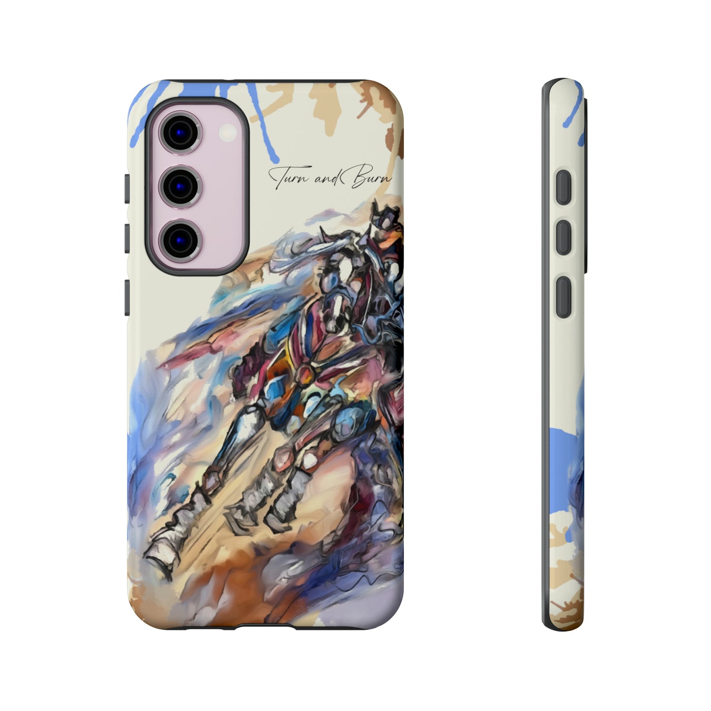 Barrel Racer Art Turn and Burn Watercolor Horse Horse Lover Gift Study Tough Case Phone Case.