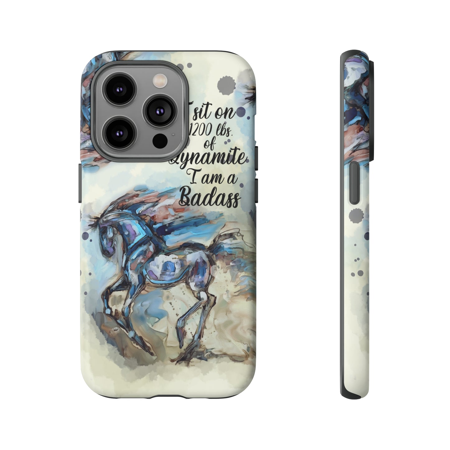 Swearing Equestrian Art .Watercolor Horse Horse Lover Gift Study Tough Case Phone Case.