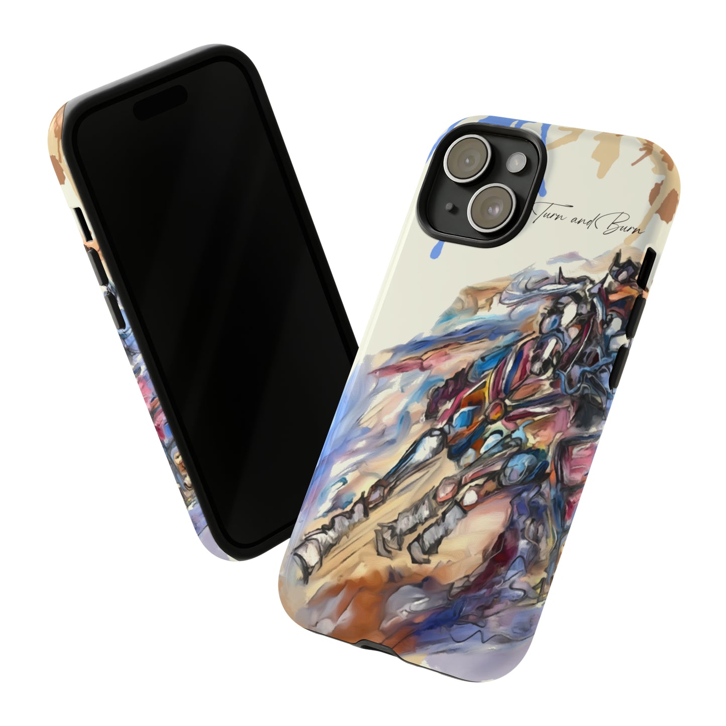 Barrel Racer Art Turn and Burn Watercolor Horse Horse Lover Gift Study Tough Case Phone Case.