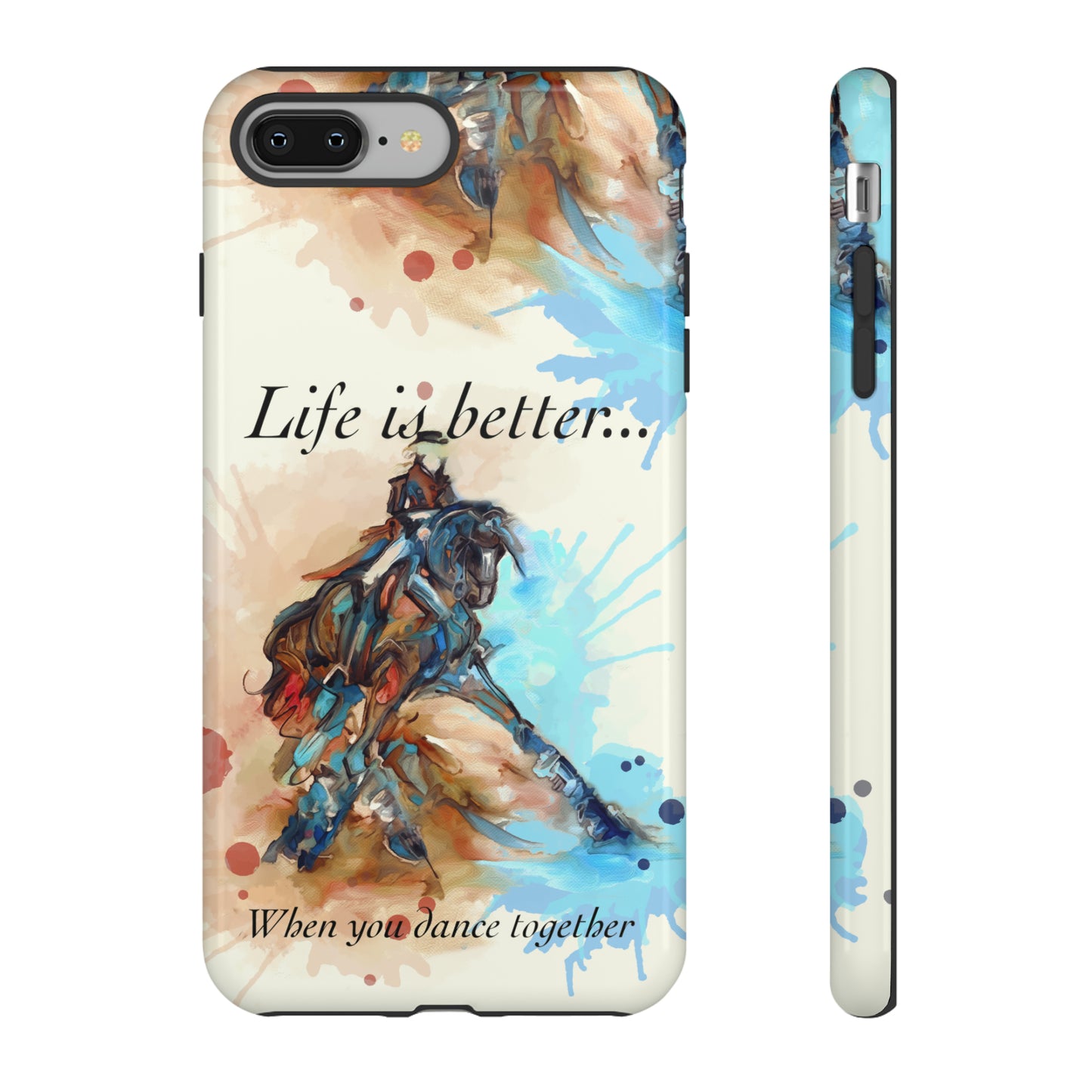 A Dressage Half Pass Artwork Watercolor Horse .Horse Lover Gift Study Tough Case Phone Case.