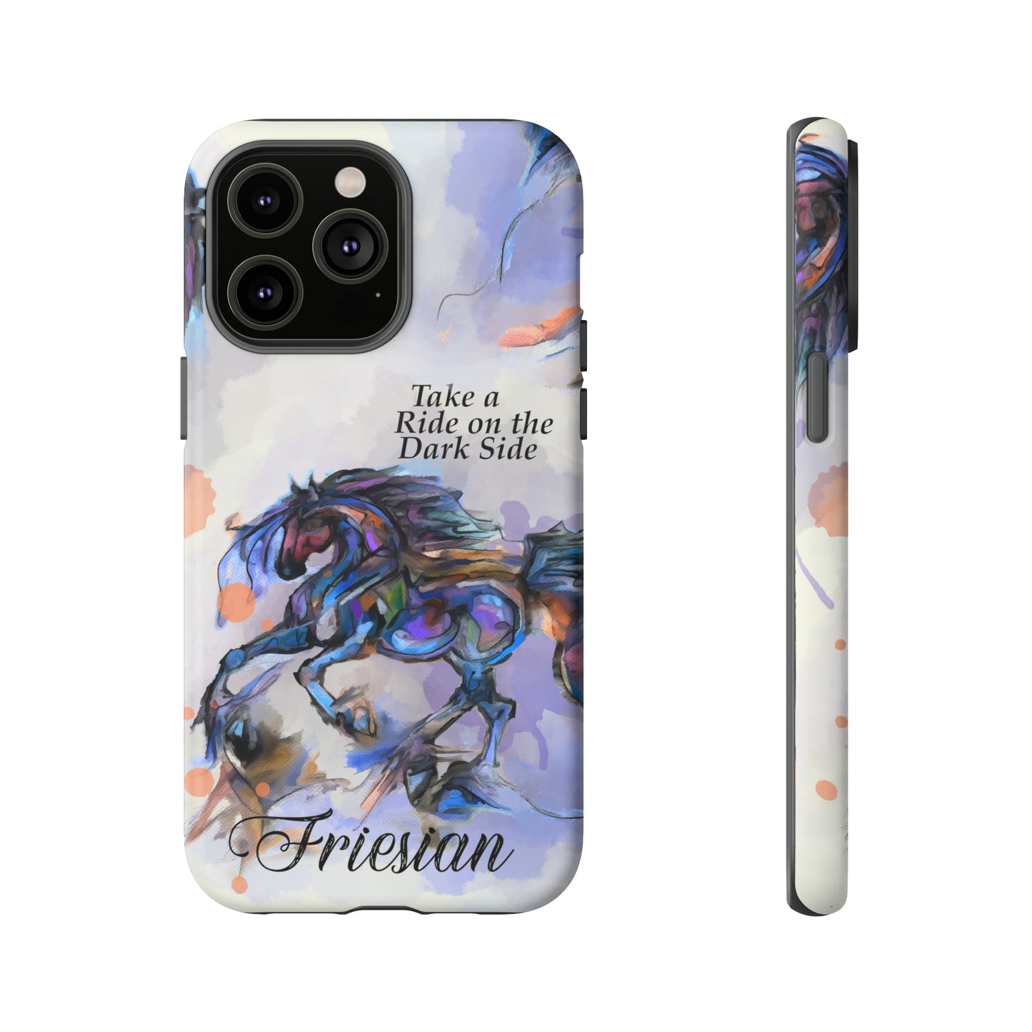 Friesian Artwork Watercolor Horse .Horse Lover Gift Study Tough Case Phone Case.