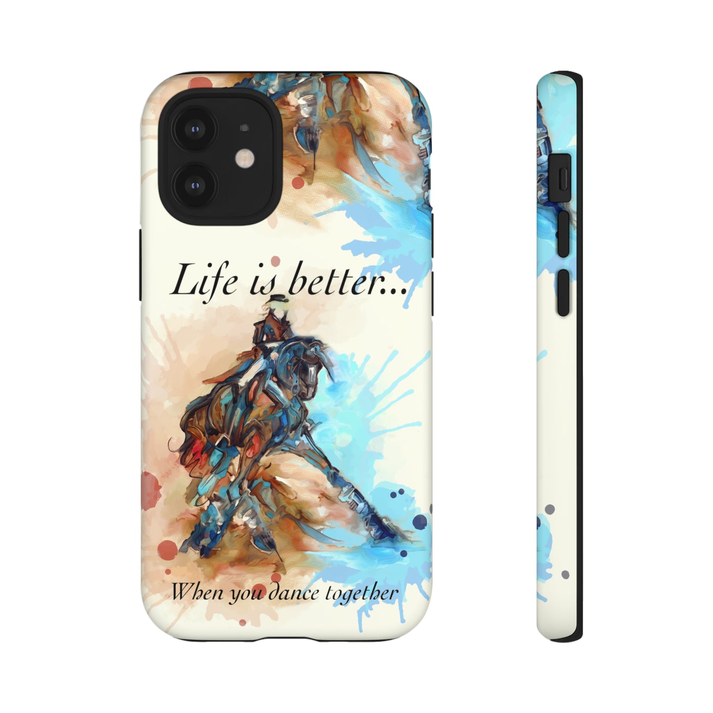 A Dressage Half Pass Artwork Watercolor Horse .Horse Lover Gift Study Tough Case Phone Case.