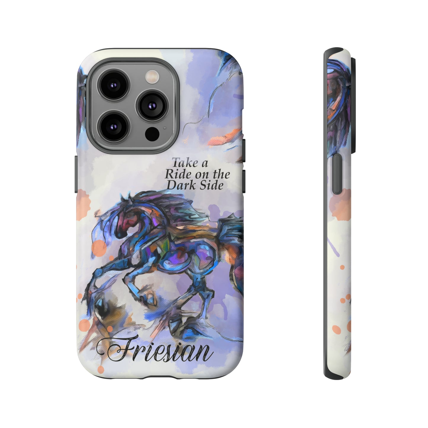 Friesian Artwork Watercolor Horse .Horse Lover Gift Study Tough Case Phone Case.