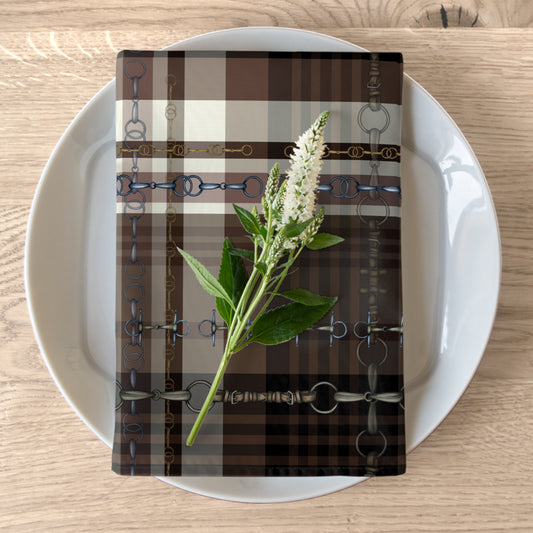 Copy of Brown black Plaid with Bits My Artwork  Napkins (Set of 4)