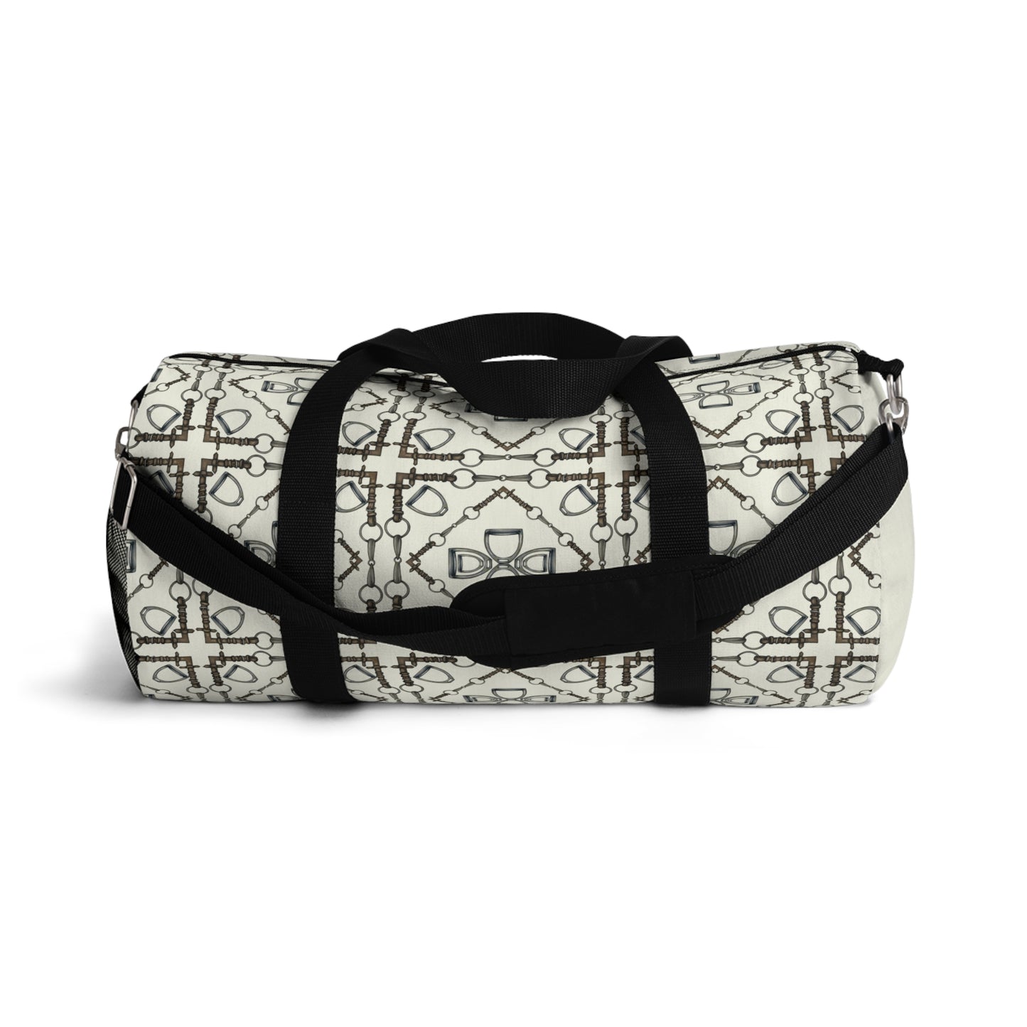 Geometric Bit Pattern Ivory Duffel Bag