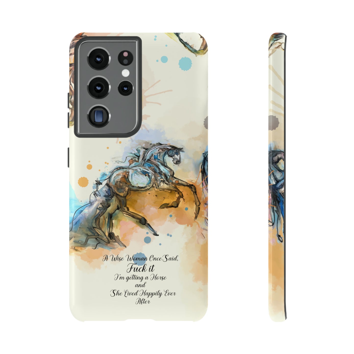 Swearing Watercolor Horse Horse Lover Gift Study Tough Case Phone Case.