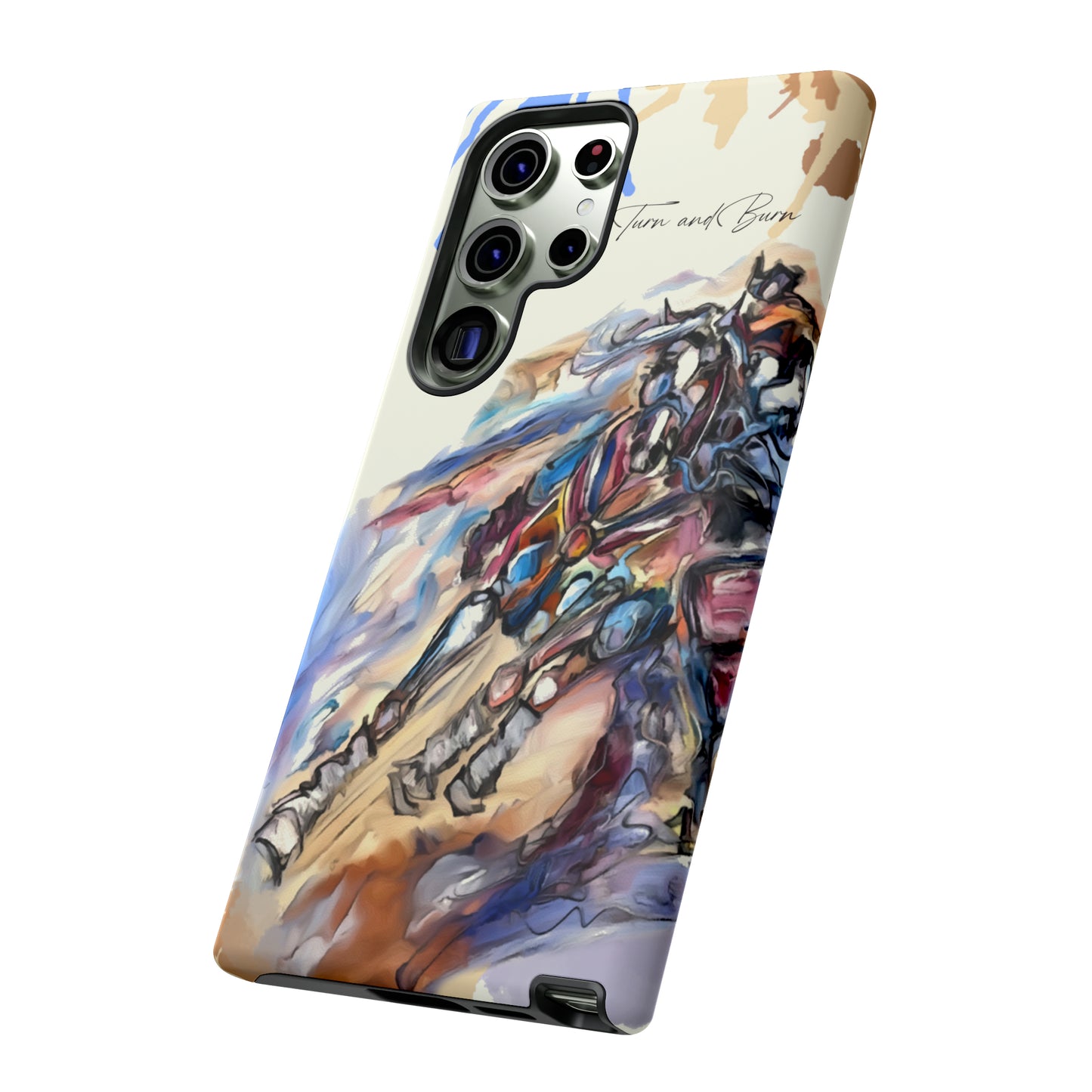 Barrel Racer Art Turn and Burn Watercolor Horse Horse Lover Gift Study Tough Case Phone Case.