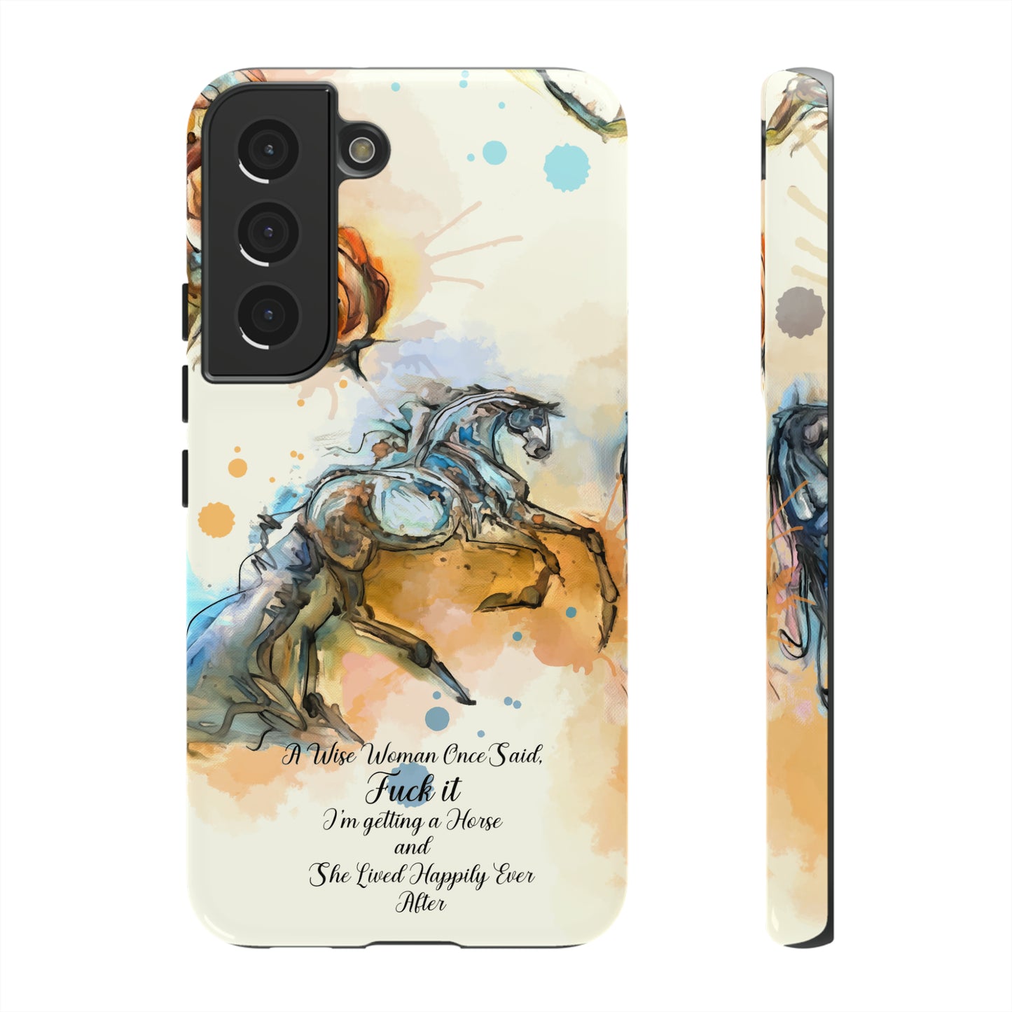 Swearing Watercolor Horse Horse Lover Gift Study Tough Case Phone Case.