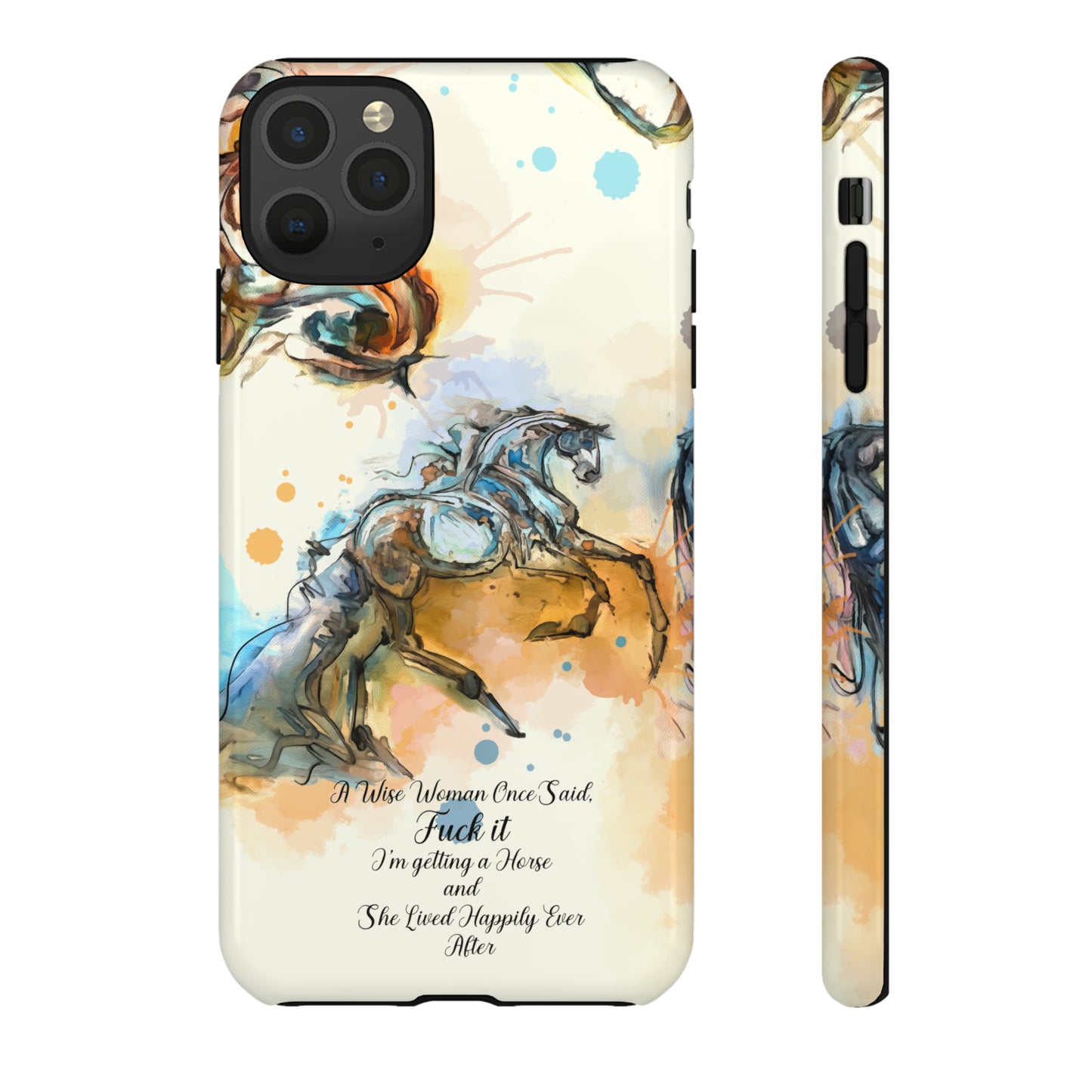 Swearing Watercolor Horse Horse Lover Gift Study Tough Case Phone Case.