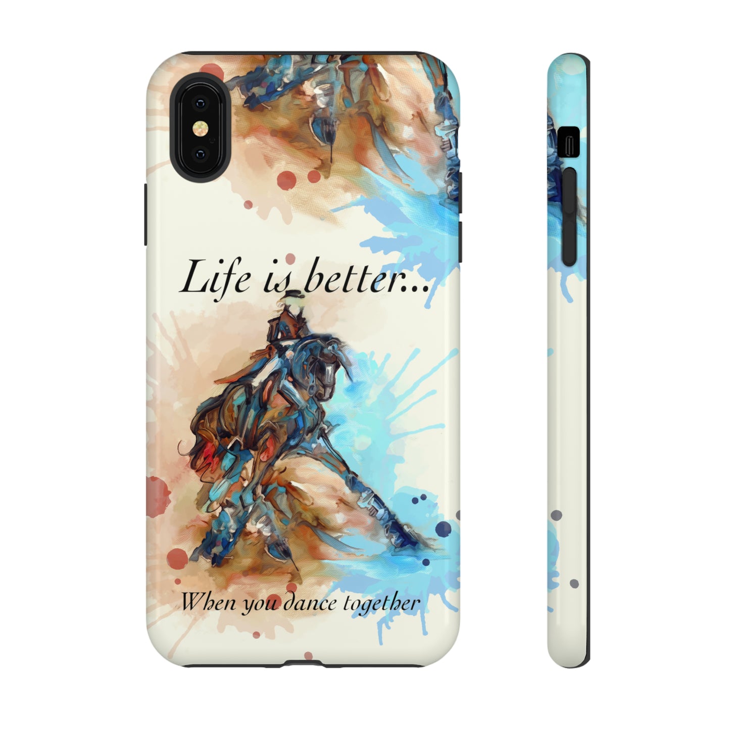 A Dressage Half Pass Artwork Watercolor Horse .Horse Lover Gift Study Tough Case Phone Case.