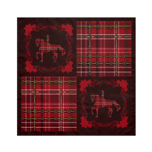 Burgundy and Christmas Red Dressage Napkins, Set of 4