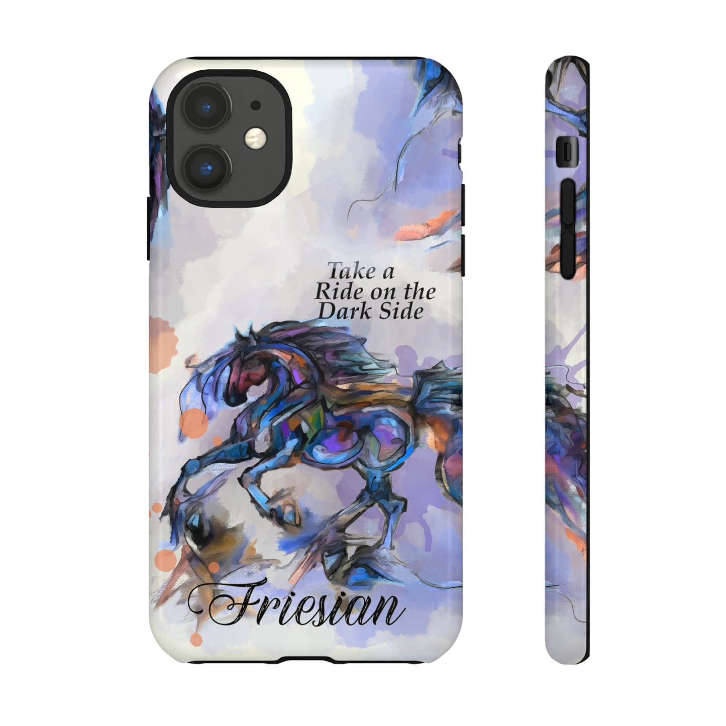 Friesian Artwork Watercolor Horse .Horse Lover Gift Study Tough Case Phone Case.