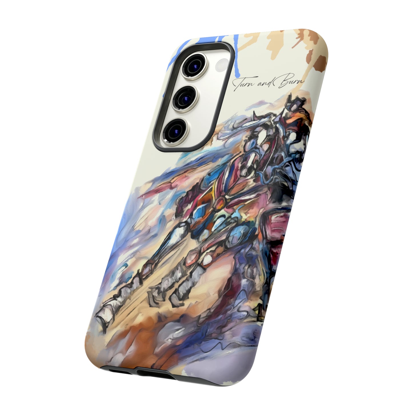 Barrel Racer Art Turn and Burn Watercolor Horse Horse Lover Gift Study Tough Case Phone Case.