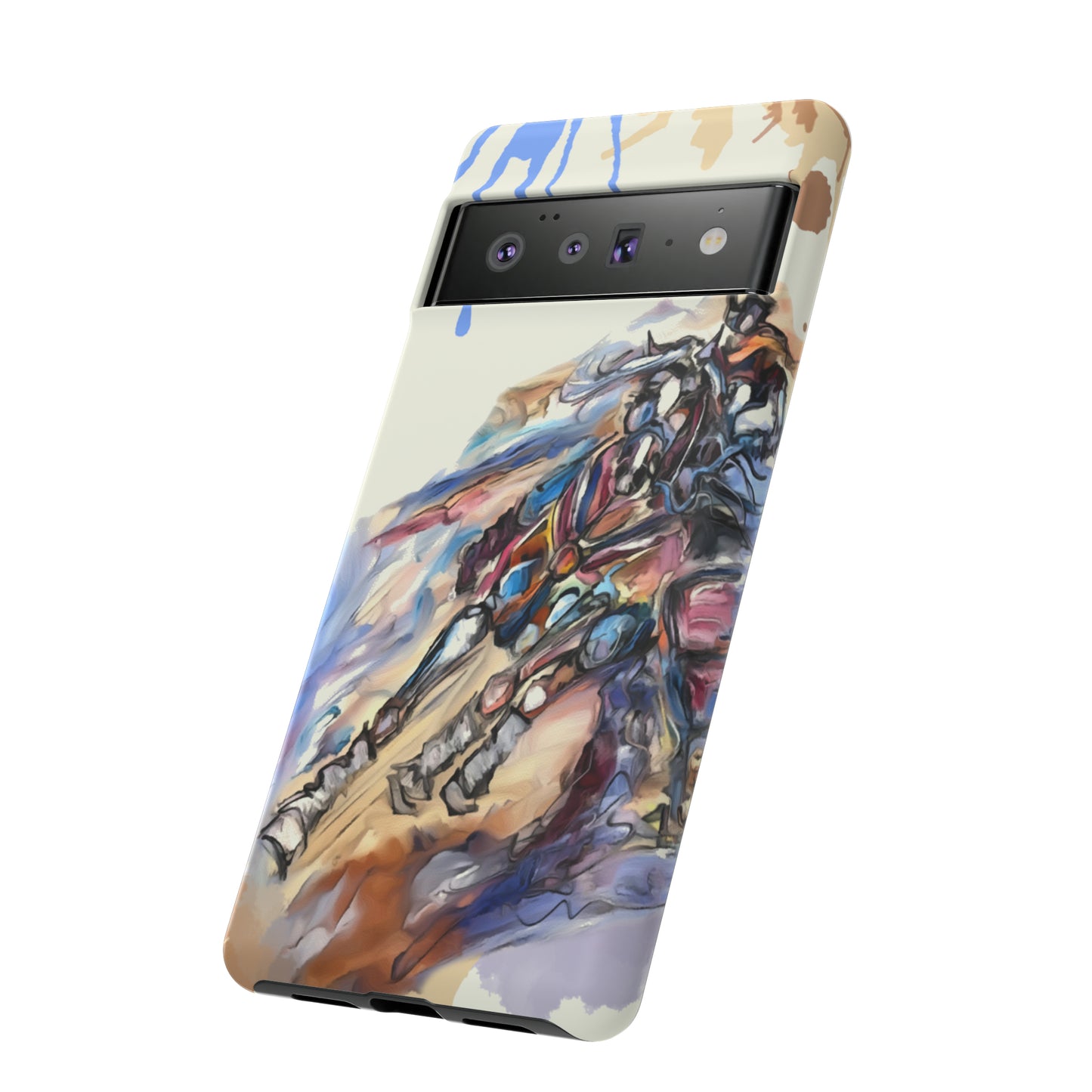 Barrel Racer Art Turn and Burn Watercolor Horse Horse Lover Gift Study Tough Case Phone Case.