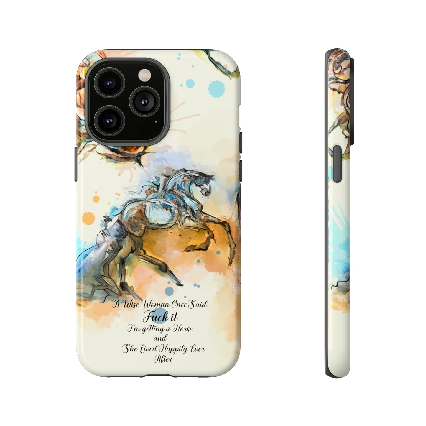 Swearing Watercolor Horse Horse Lover Gift Study Tough Case Phone Case.