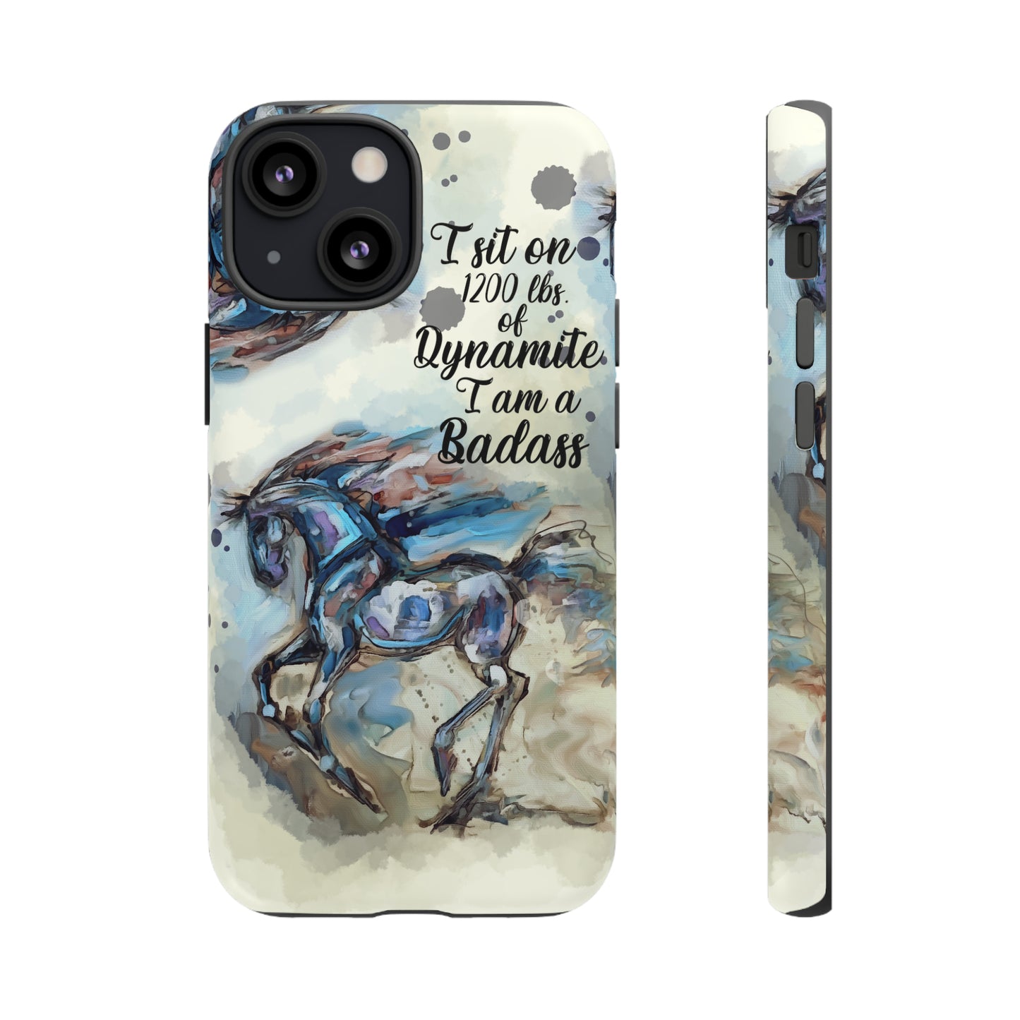 Swearing Equestrian Art .Watercolor Horse Horse Lover Gift Study Tough Case Phone Case.