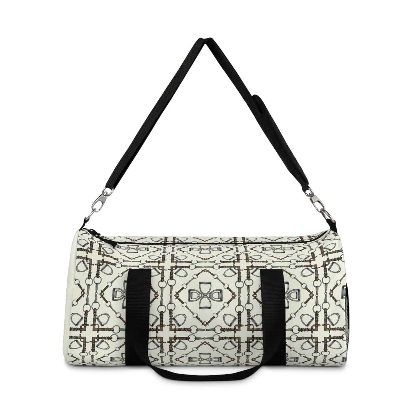 Geometric Bit Pattern Ivory Duffel Bag