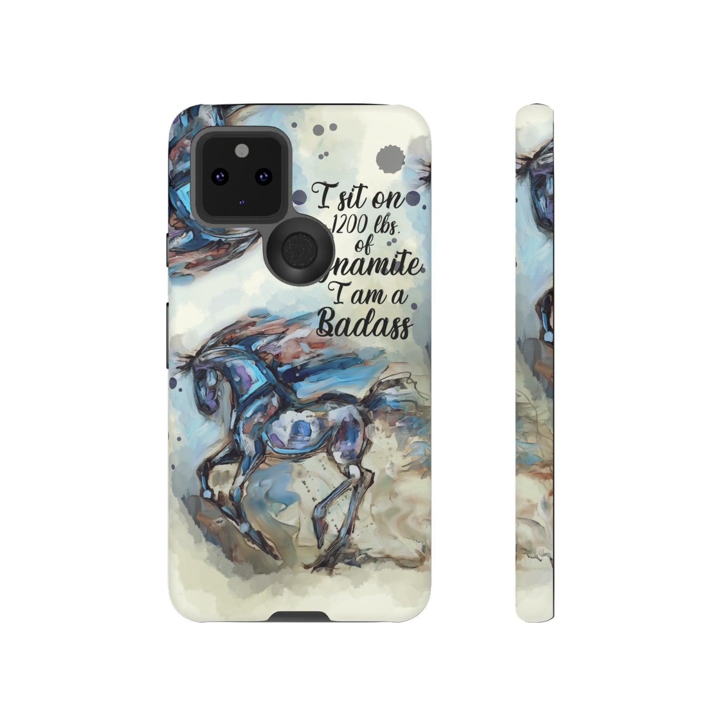 Swearing Equestrian Art .Watercolor Horse Horse Lover Gift Study Tough Case Phone Case.