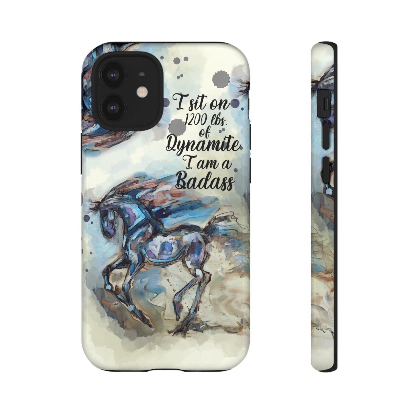 Swearing Equestrian Art .Watercolor Horse Horse Lover Gift Study Tough Case Phone Case.