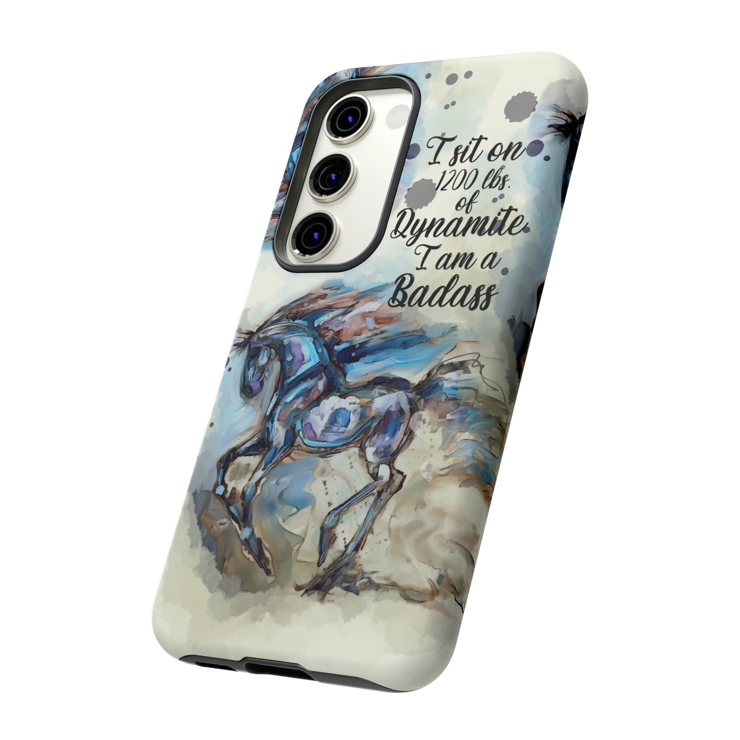 Swearing Equestrian Art .Watercolor Horse Horse Lover Gift Study Tough Case Phone Case.