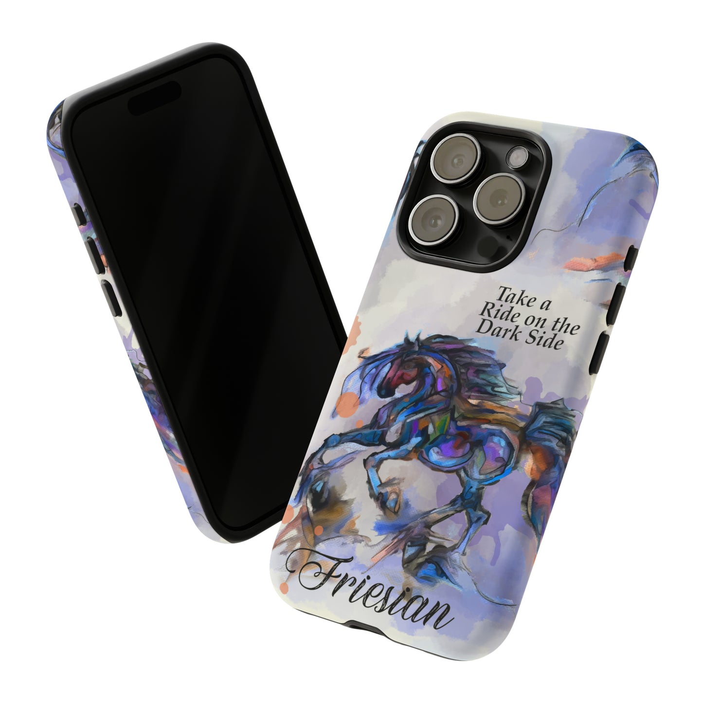 Friesian Artwork Watercolor Horse .Horse Lover Gift Study Tough Case Phone Case.