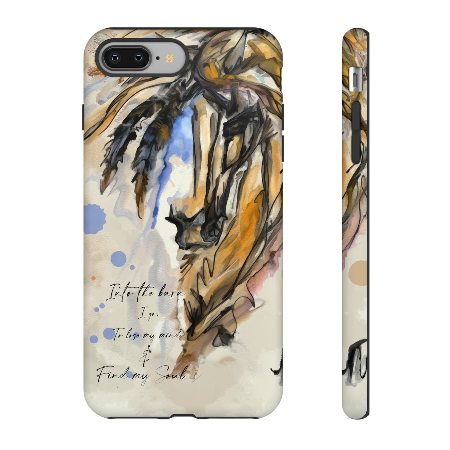 Inspirational  Watercolor Horse Horse Lover Gift Study Tough Case Phone Case.