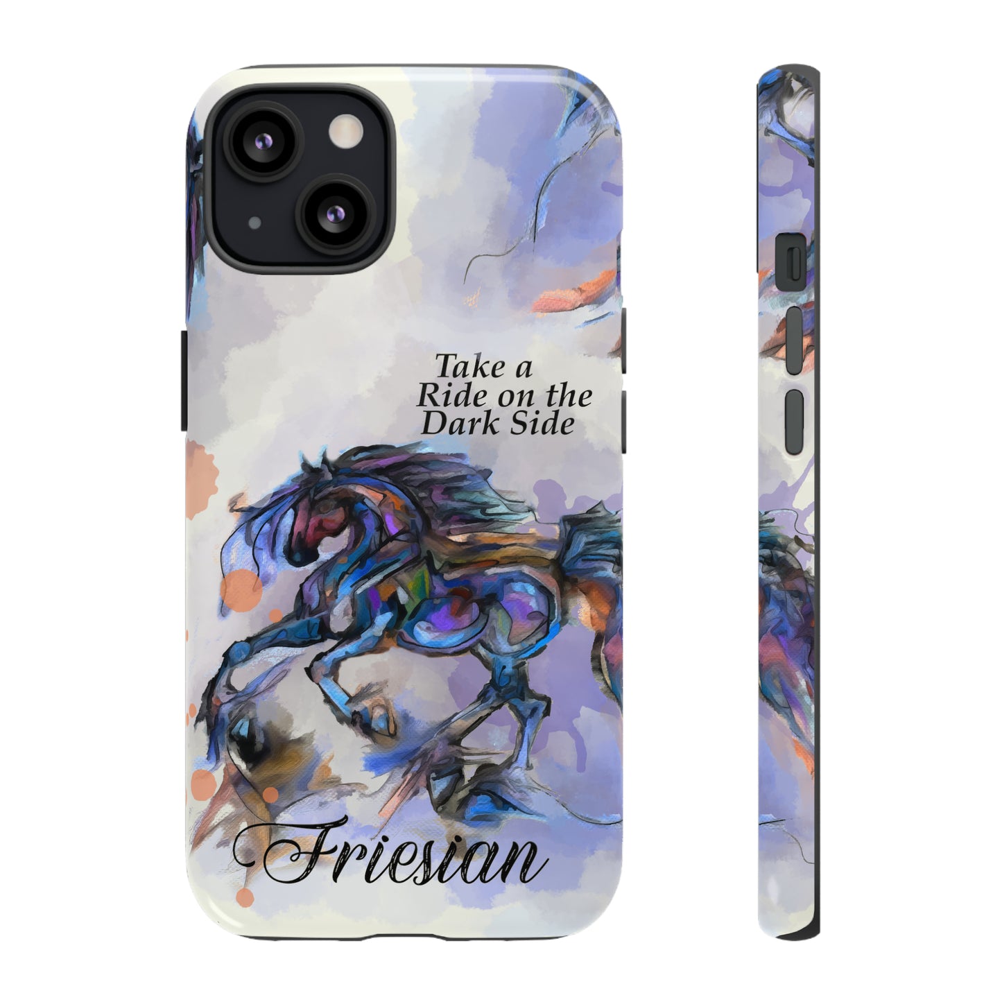 Friesian Artwork Watercolor Horse .Horse Lover Gift Study Tough Case Phone Case.