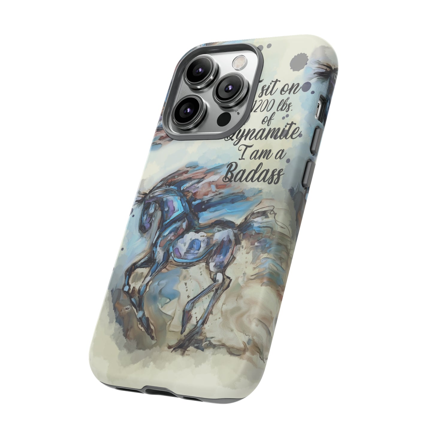 Swearing Equestrian Art .Watercolor Horse Horse Lover Gift Study Tough Case Phone Case.