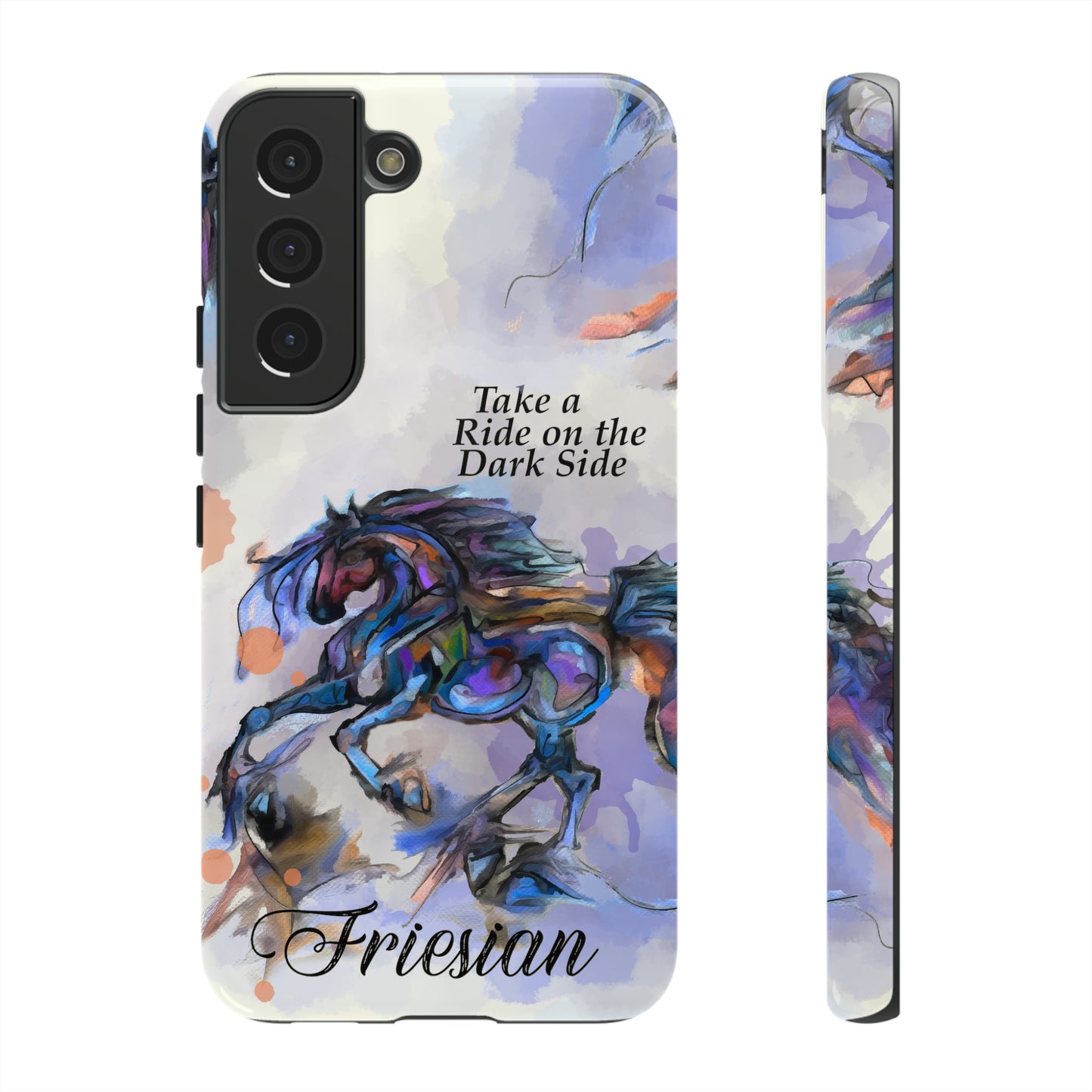 Friesian Artwork Watercolor Horse .Horse Lover Gift Study Tough Case Phone Case.