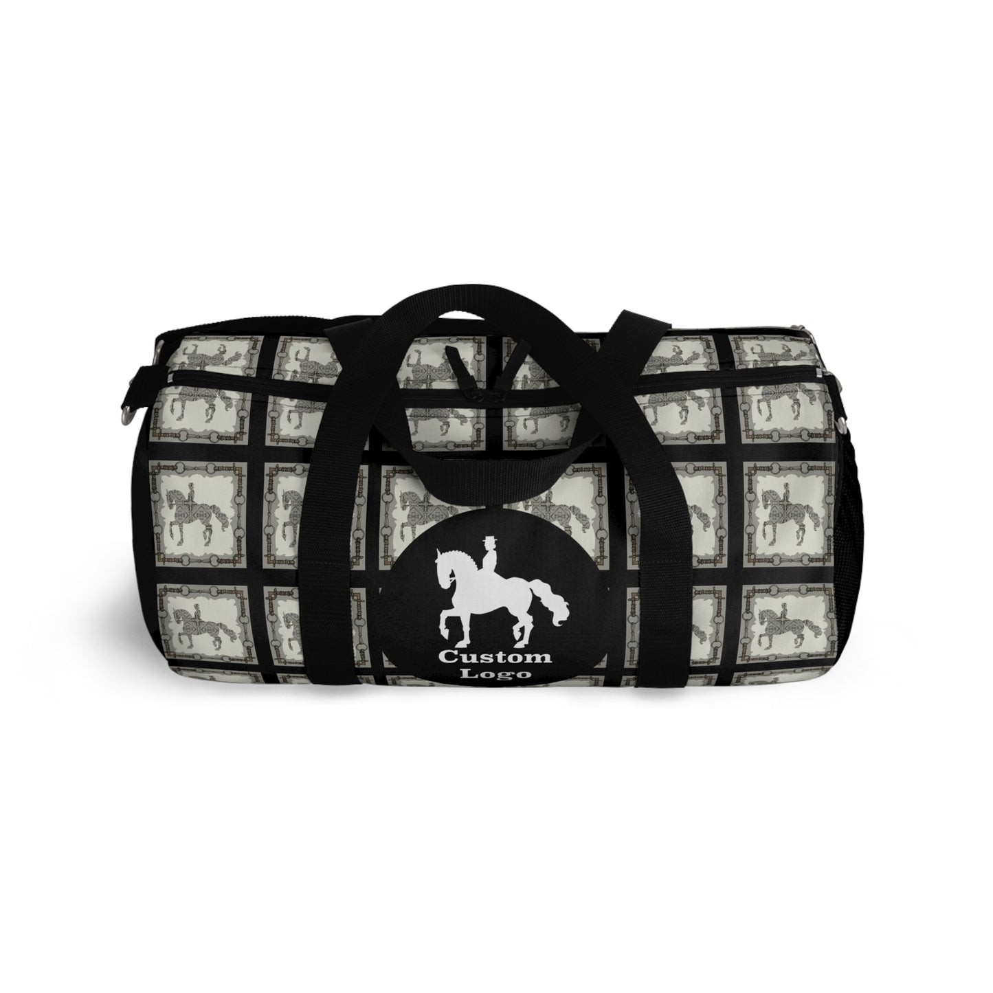 Custom Logo Dressage Horse Motif Duffel Bag