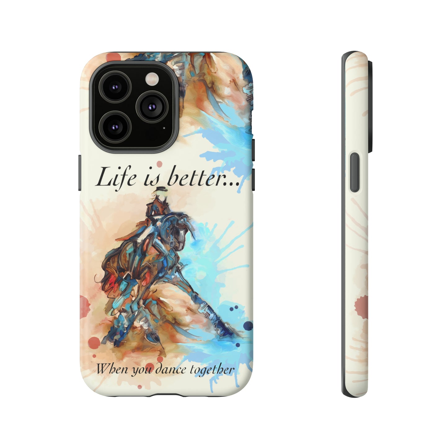 A Dressage Half Pass Artwork Watercolor Horse .Horse Lover Gift Study Tough Case Phone Case.