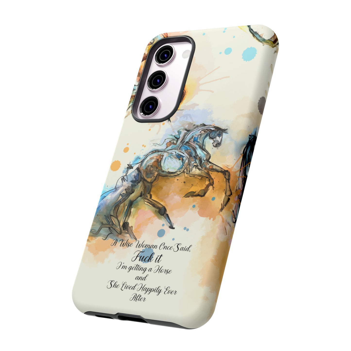 Swearing Watercolor Horse Horse Lover Gift Study Tough Case Phone Case.