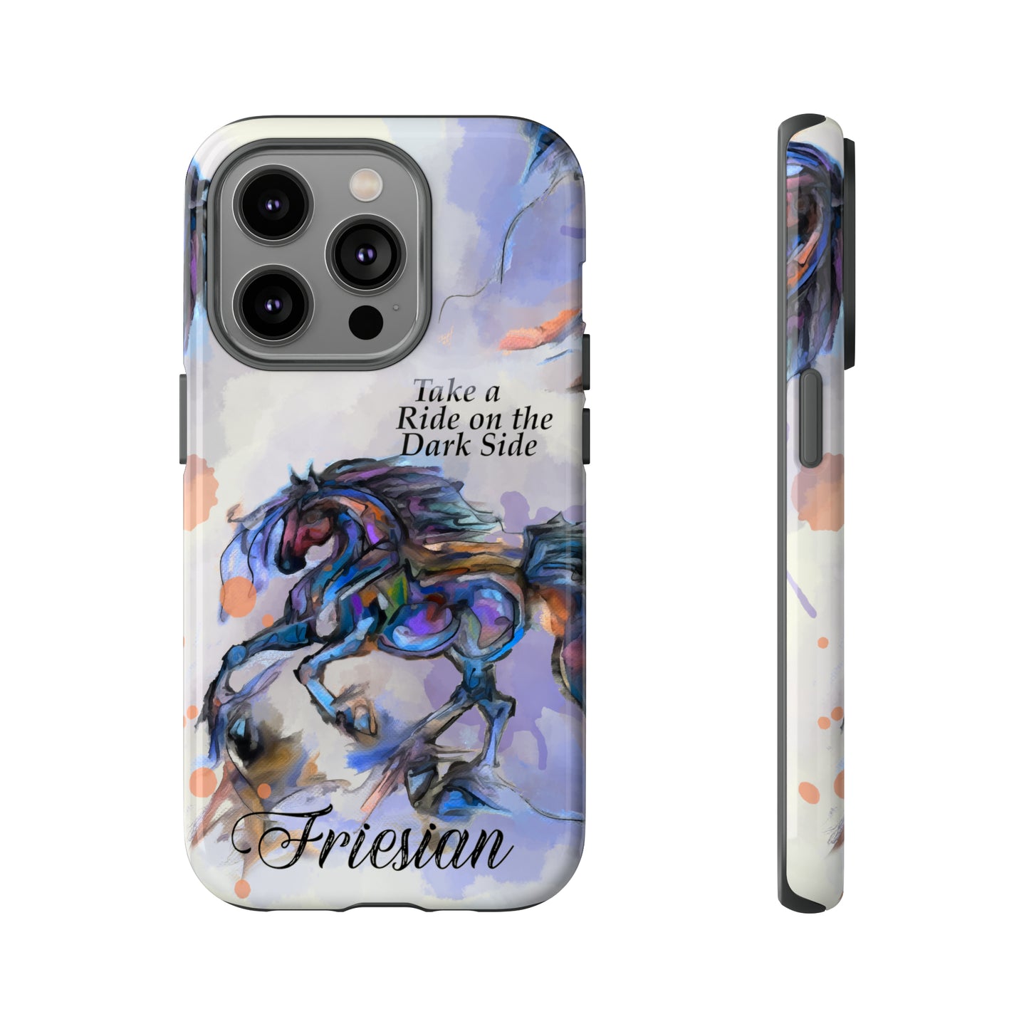 Friesian Artwork Watercolor Horse .Horse Lover Gift Study Tough Case Phone Case.