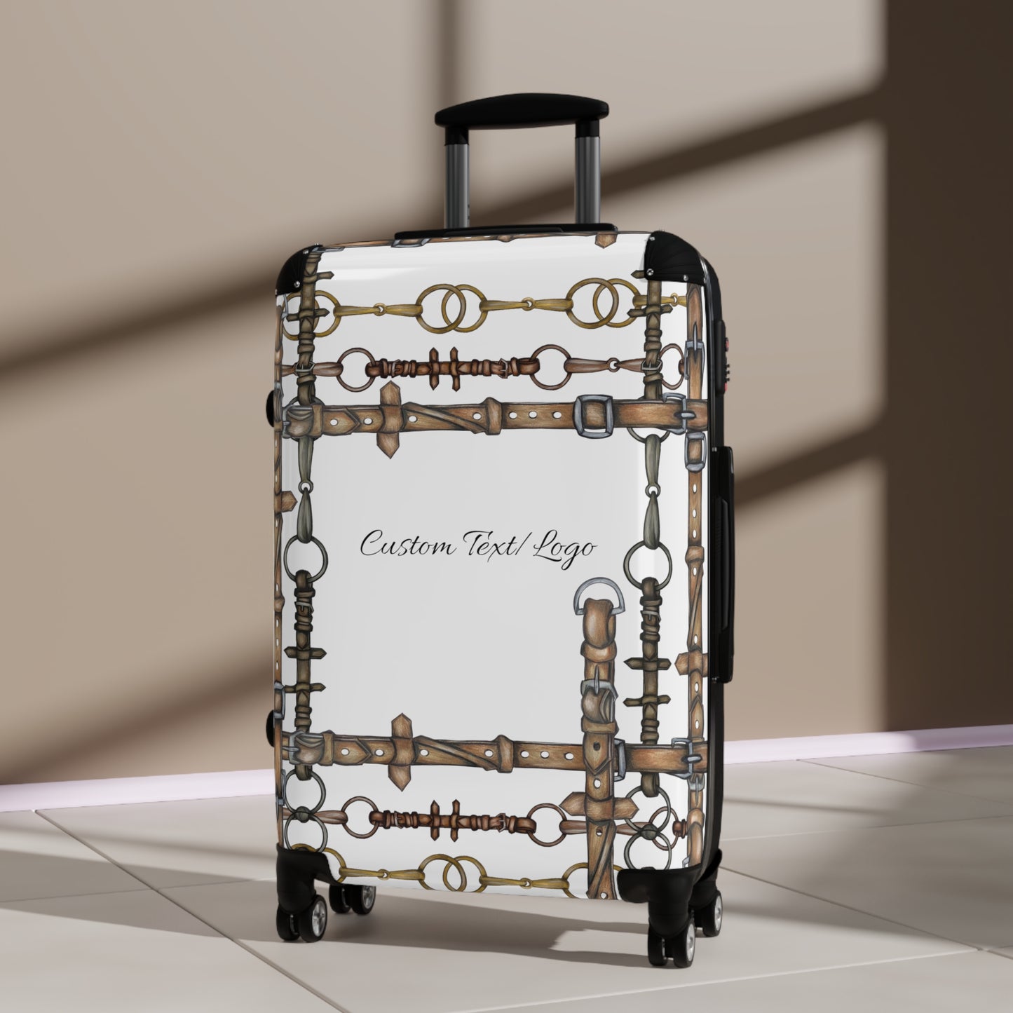 Custom Text/Logo Snaffle Bit design Suitcases