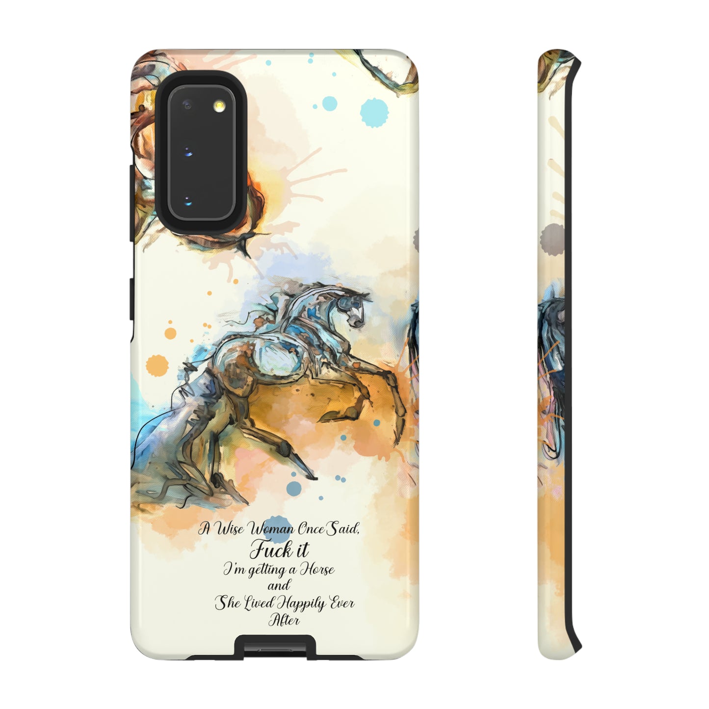 Swearing Watercolor Horse Horse Lover Gift Study Tough Case Phone Case.