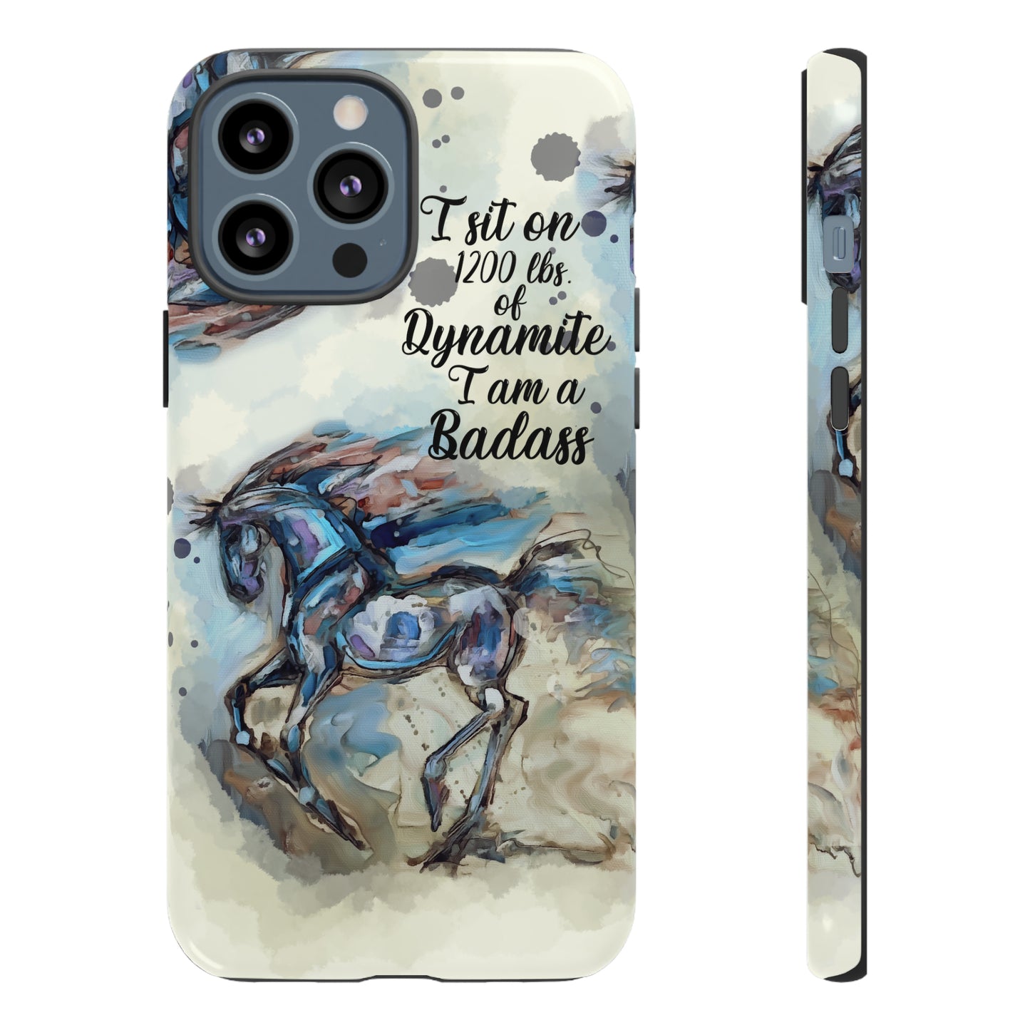 Swearing Equestrian Art .Watercolor Horse Horse Lover Gift Study Tough Case Phone Case.