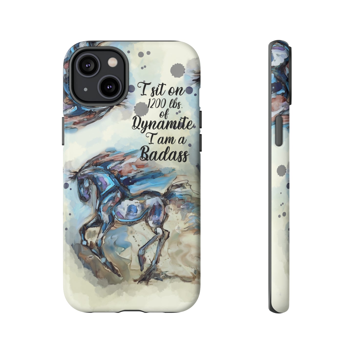 Swearing Equestrian Art .Watercolor Horse Horse Lover Gift Study Tough Case Phone Case.