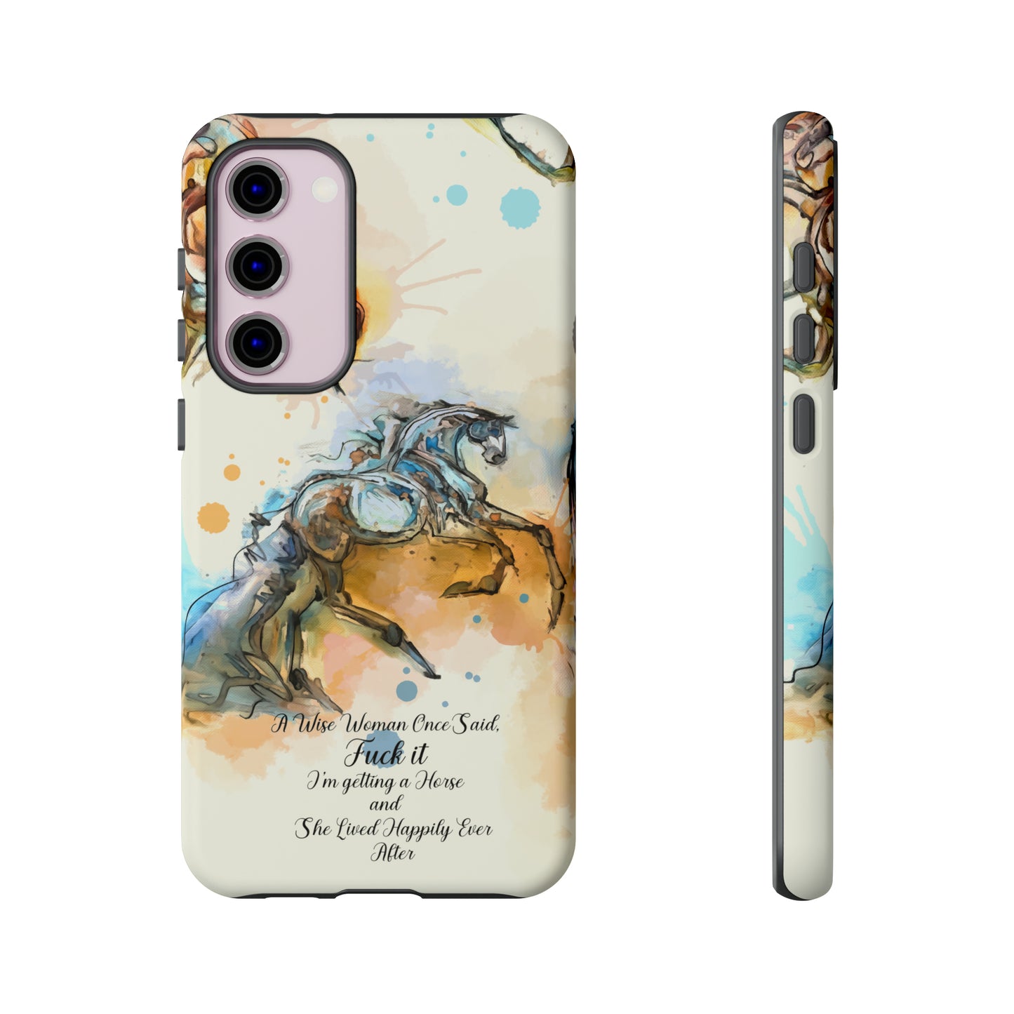 Swearing Watercolor Horse Horse Lover Gift Study Tough Case Phone Case.