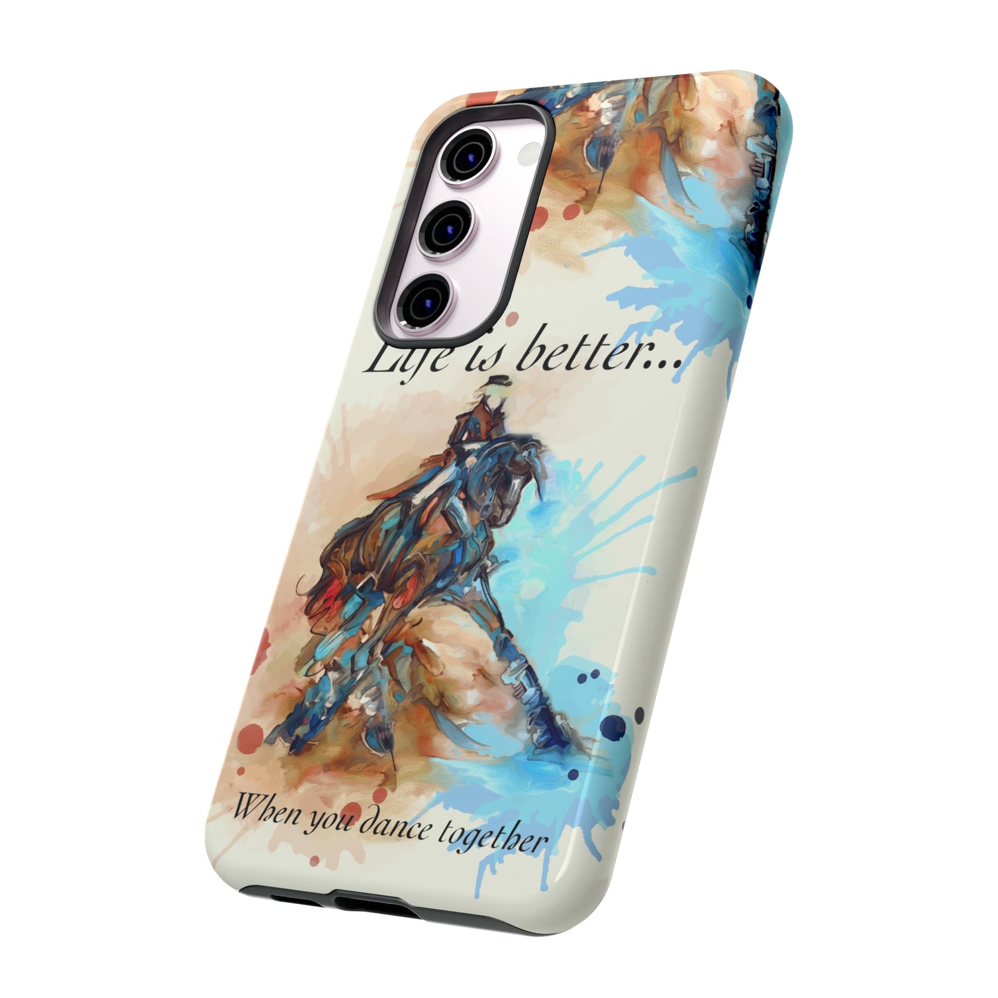 A Dressage Half Pass Artwork Watercolor Horse .Horse Lover Gift Study Tough Case Phone Case.