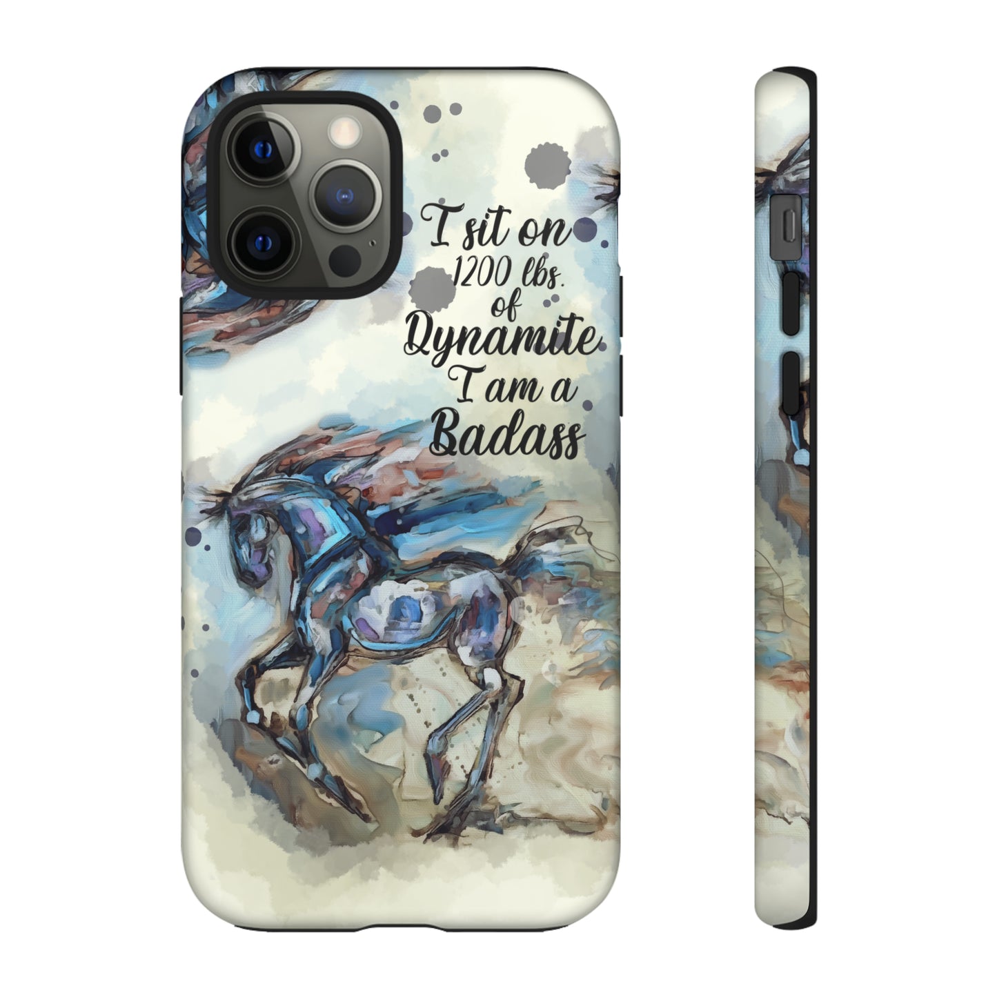 Swearing Equestrian Art .Watercolor Horse Horse Lover Gift Study Tough Case Phone Case.