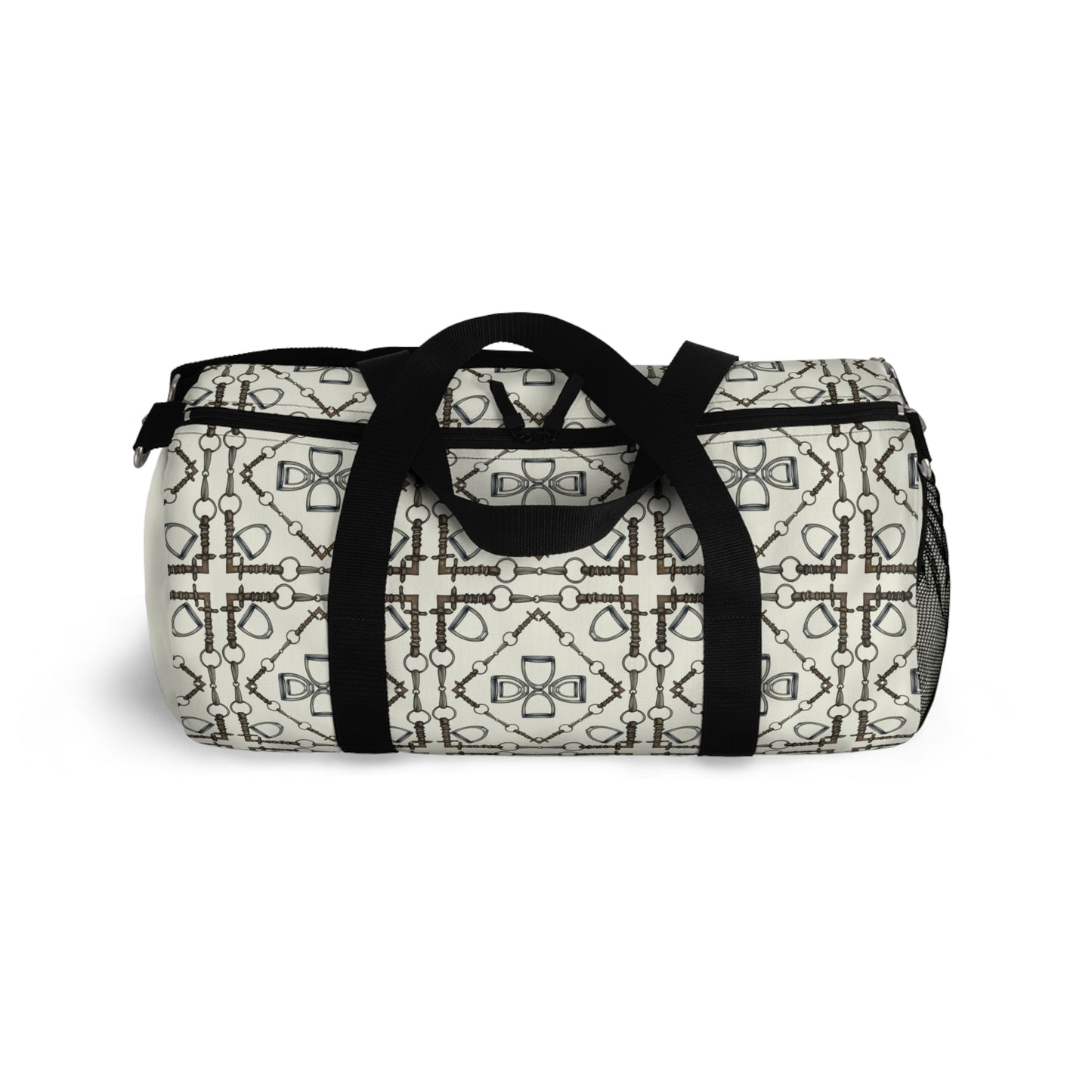 Geometric Bit Pattern Ivory Duffel Bag