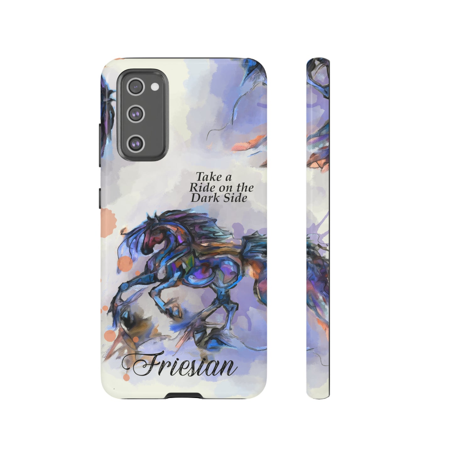 Friesian Artwork Watercolor Horse .Horse Lover Gift Study Tough Case Phone Case.