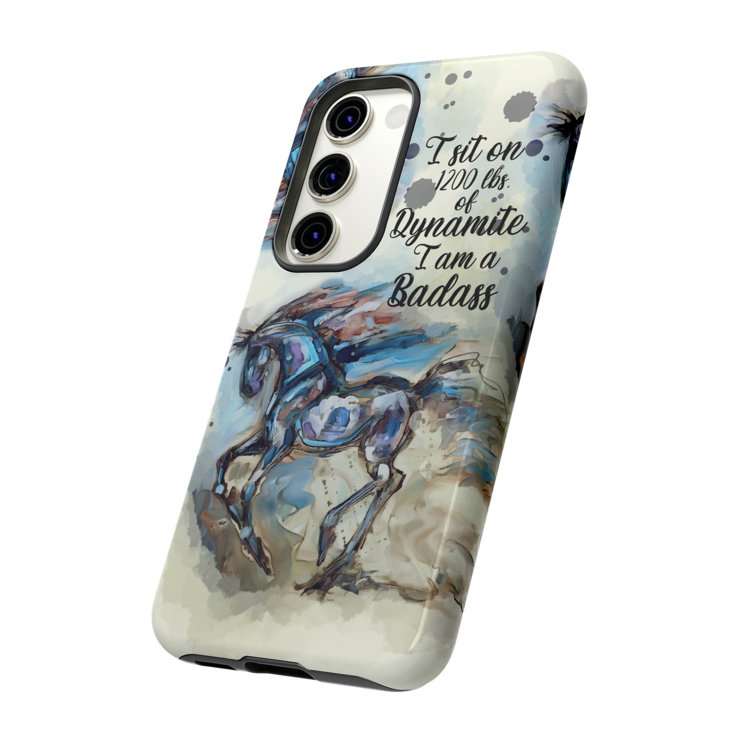 Swearing Equestrian Art .Watercolor Horse Horse Lover Gift Study Tough Case Phone Case.