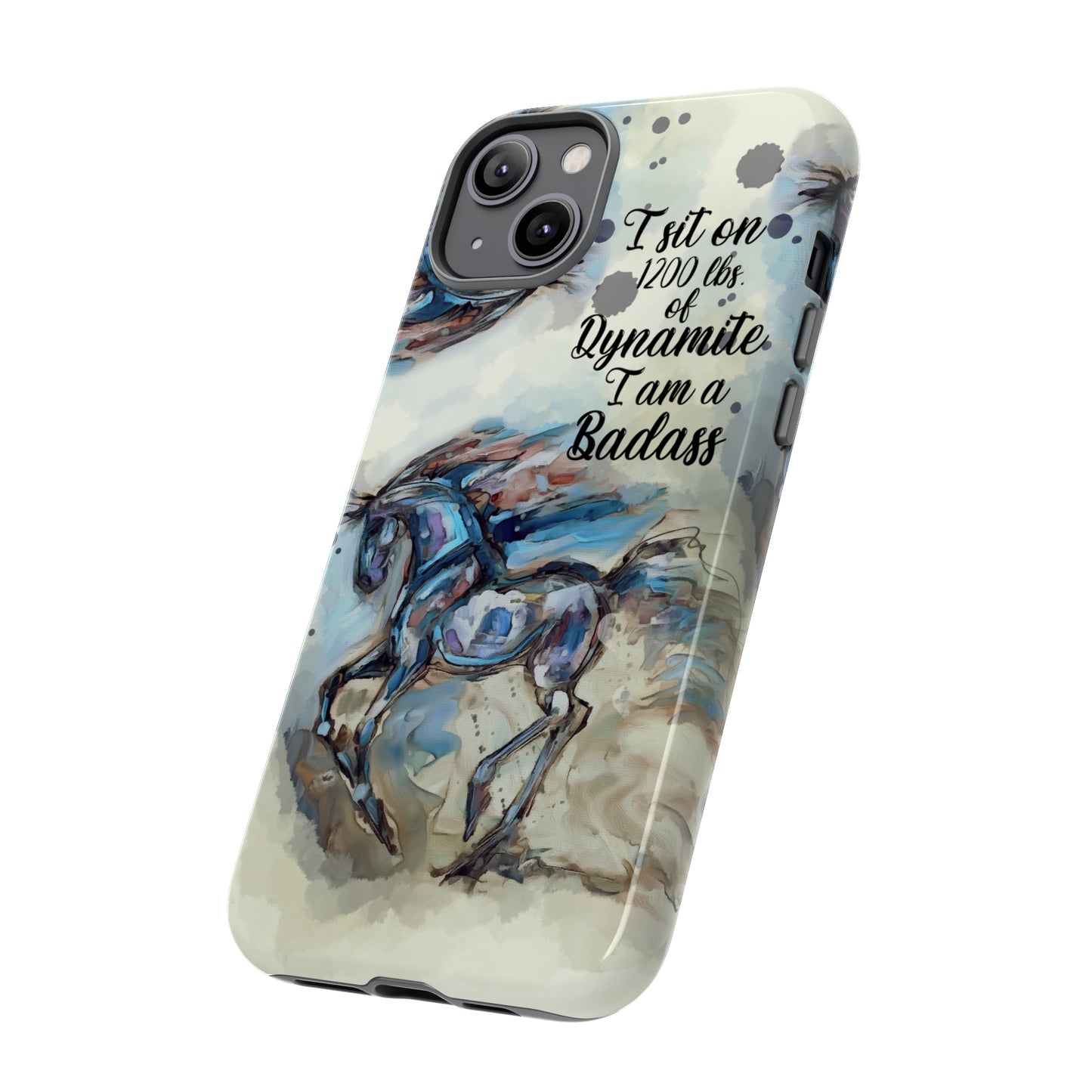 Swearing Equestrian Art .Watercolor Horse Horse Lover Gift Study Tough Case Phone Case.