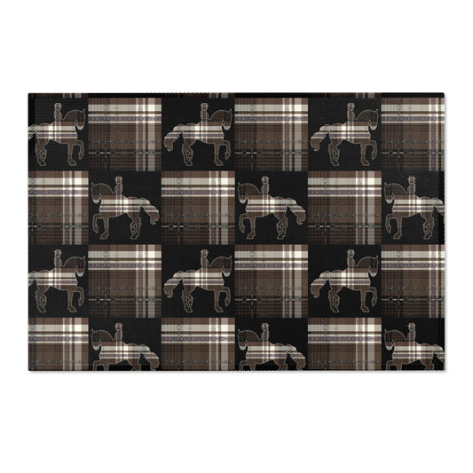 Dressage Piaffe snaffle Bit Plaid Rug - Show Stall Mat - Tack Room Rug - Horse Lovers Gift - Practice your Test Dressage Rug