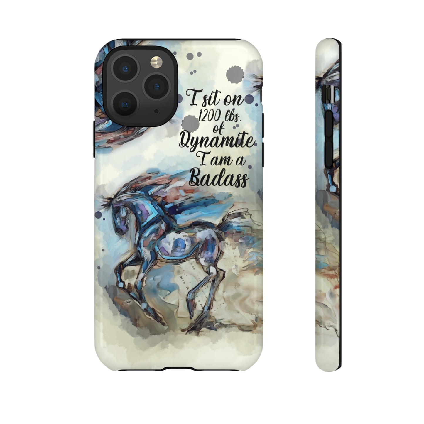 Swearing Equestrian Art .Watercolor Horse Horse Lover Gift Study Tough Case Phone Case.