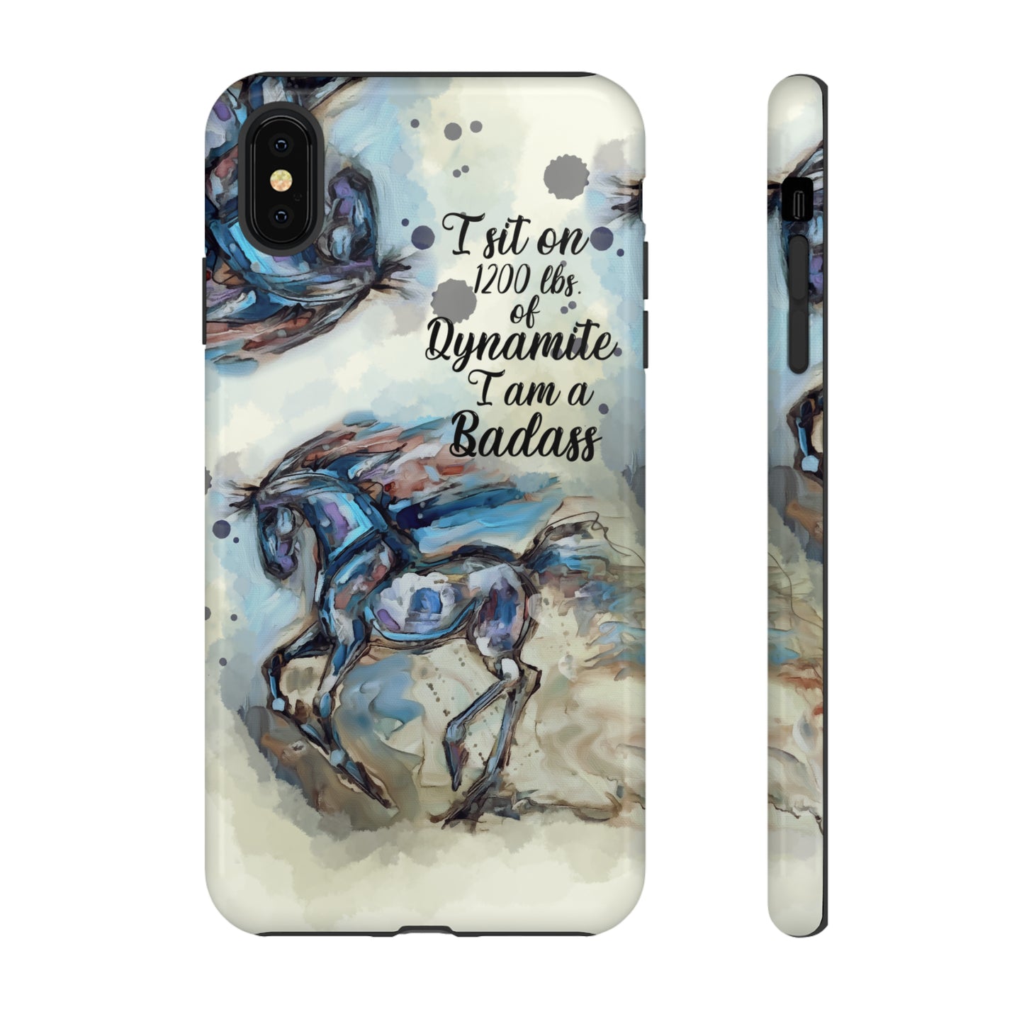 Swearing Equestrian Art .Watercolor Horse Horse Lover Gift Study Tough Case Phone Case.