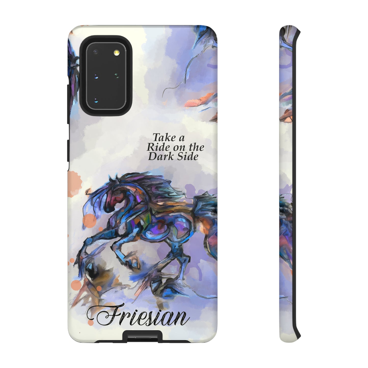 Friesian Artwork Watercolor Horse .Horse Lover Gift Study Tough Case Phone Case.