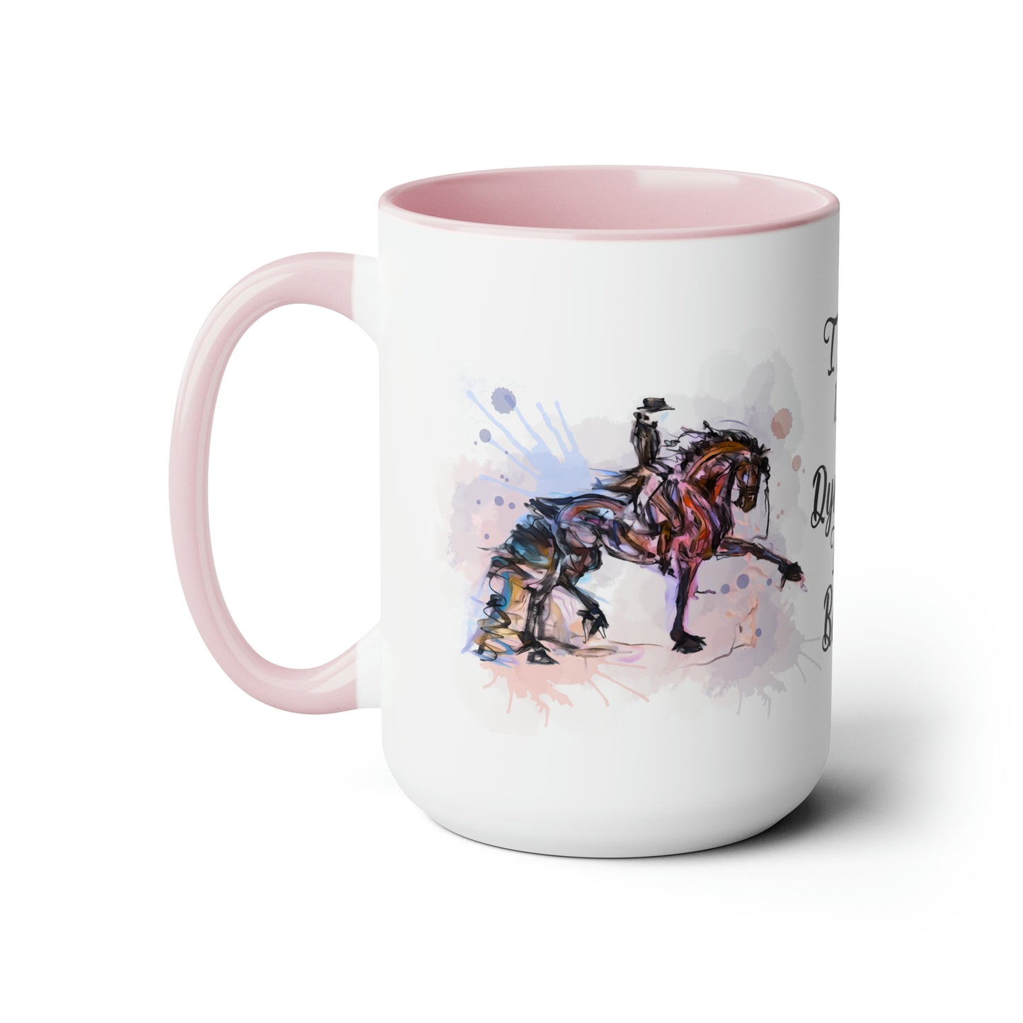I am a Badass Watercolor Mug . Horse Lover Gift -Two-Tone Coffee Mugs, 15oz